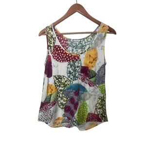 Jams World Speckle Rayon Tank White Multicolor Women’s Sz Small Sleeveless